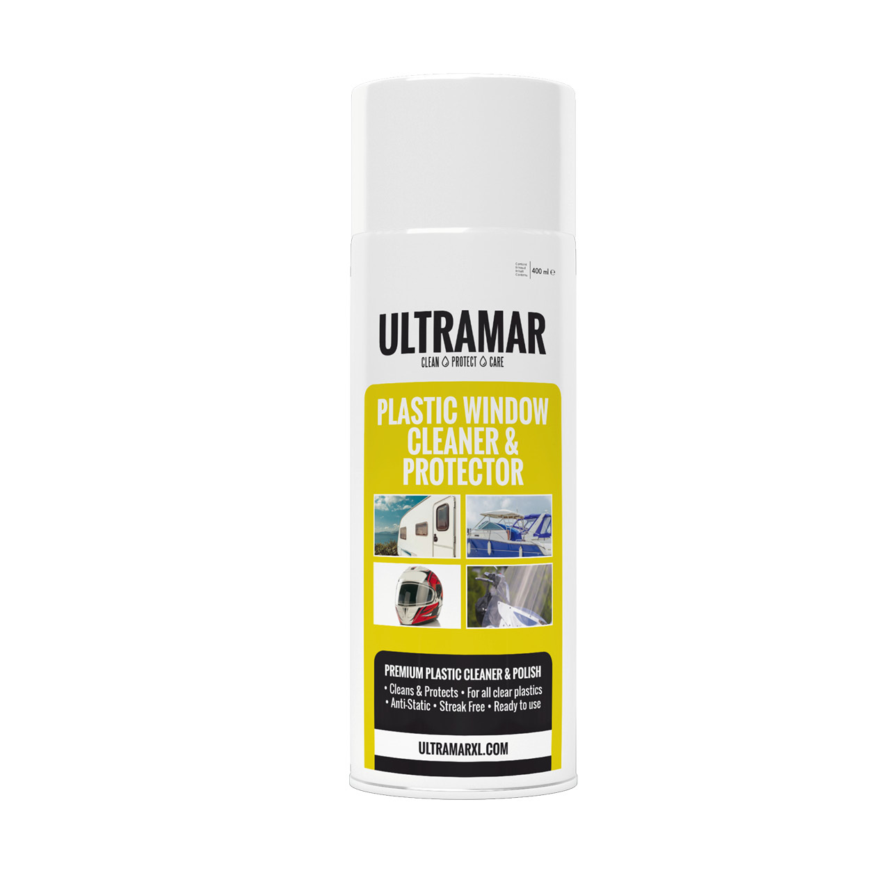 Lees meer over het artikel Plastic Window Cleaner & Protector Ultramar 400 ml Car & Boat Products